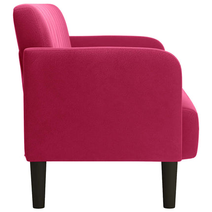 Loveseat soffa vinröd 109 cm sammet