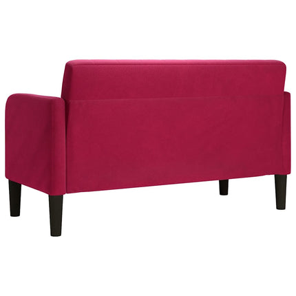 Loveseat soffa vinröd 109 cm sammet