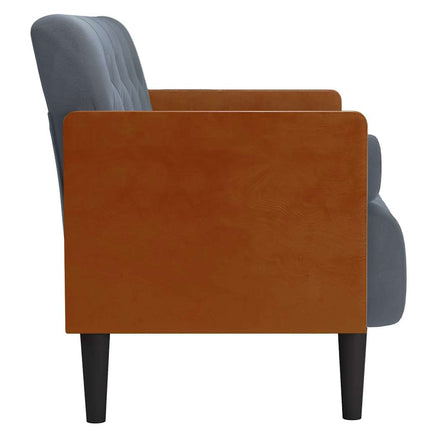 Loveseat soffa med dynor mörkgrå 110 cm sammet