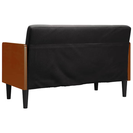 Loveseat soffa med dynor svart 110 cm sammet