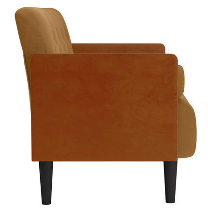 Loveseat soffa med dynor brun 110 cm sammet