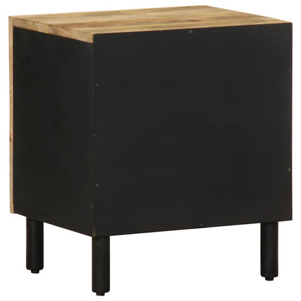 Sängbord 2 st svart 40x33,5x46 cm massivt grovt mangoträ