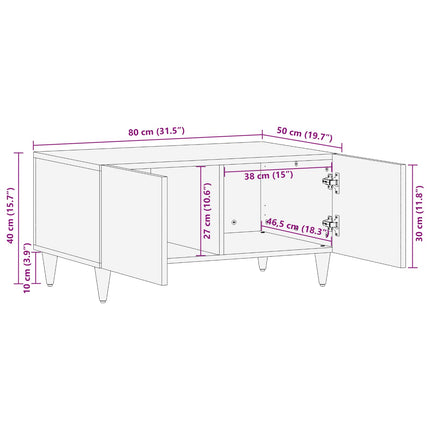 Kaffeebord Flerfärgsdesign 80 x 50 x 40 cm Massivt mangoträ
