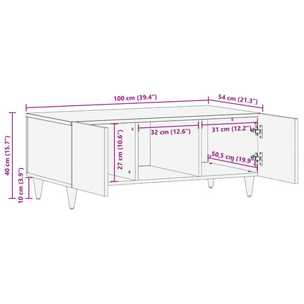Kaffeebord Flerfärgsdesign 100 x 54 x 40 cm Massivt mangoträ