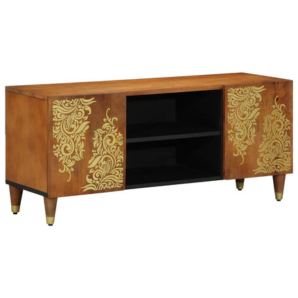 TV-skåp med hylla Honung brun 105 x 33 x 46 cm Massivt mangoträ