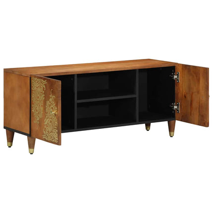 TV-skåp med hylla Honung brun 105 x 33 x 46 cm Massivt mangoträ
