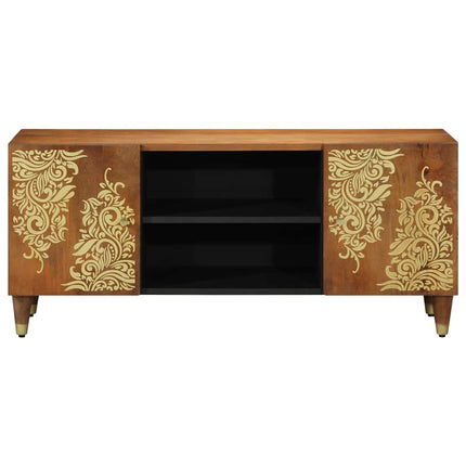 TV-skåp med hylla Honung brun 105 x 33 x 46 cm Massivt mangoträ