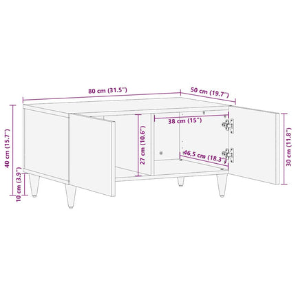 Kaffeebord Honung brun 80 x 50 x 40 cm Massivt mangoträ