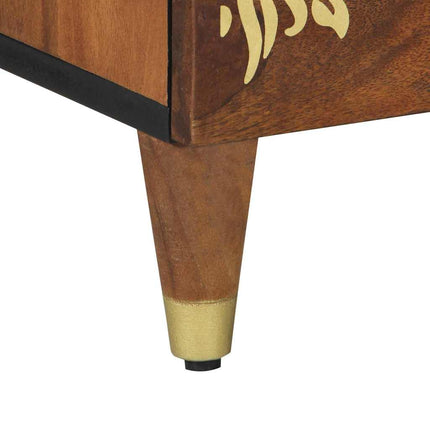 Nattduksbord Honung brun 50 x 33 x 62 cm Massivt mangoträ