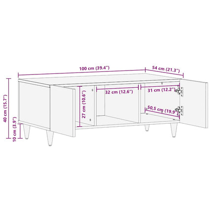 Kaffeebord Honung brun 100 x 54 x 40 cm Massivt mangoträ