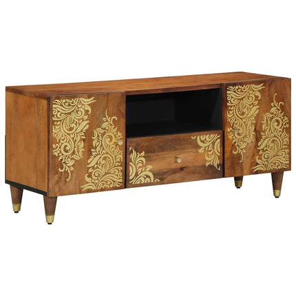 TV-skåp med låda Honung brun 105 x 33 x 46 cm Massivt mangoträ