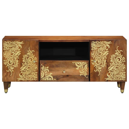 TV-skåp med låda Honung brun 105 x 33 x 46 cm Massivt mangoträ