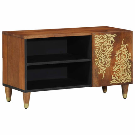 TV-skåp med hylla Honung brun 80 x 33 x 46 cm Massivt mangoträ