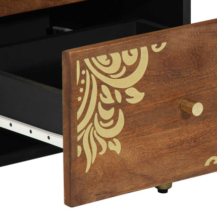 Sideboard med låda Brun 40 x 33 x 75 cm Massivt mangoträ