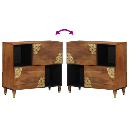 Sideboard med hylla Brun 80 x 33 x 75 cm Massivt mangoträ