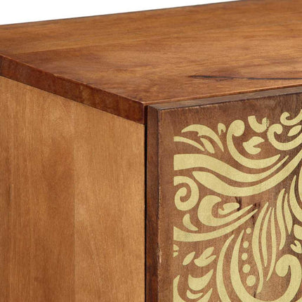Sideboard med hylla Brun 90 x 33 x 75 cm Massivt mangoträ