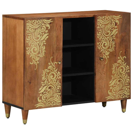 Sideboard med hylla Brun 90 x 33 x 75 cm Massivt mangoträ