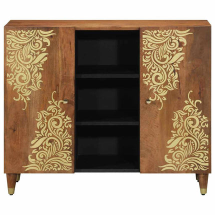 Sideboard med hylla Brun 90 x 33 x 75 cm Massivt mangoträ