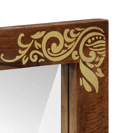 Badrumsspegel med spegel Honung brun 70 x 50 x 2,5 cm