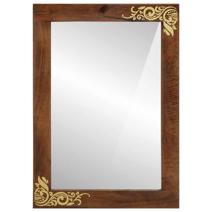 Badrumsspegel med spegel Honung brun 70 x 50 x 2,5 cm