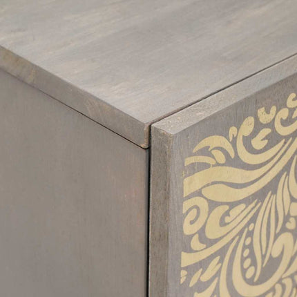 Sideboard Grå och Guld 60 x 33 x 75 cm Massivt mangoträ
