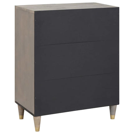 Sideboard Grå och Guld 60 x 33 x 75 cm Massivt mangoträ
