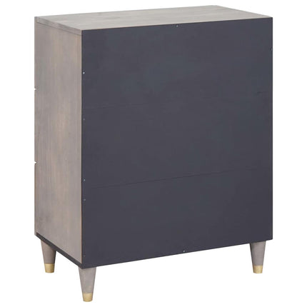 Sideboard Grå och Guld 60 x 33 x 75 cm Massivt mangoträ