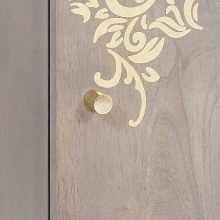 Sideboard Grå och Guld 40 x 33 x 75 cm Massivt mangoträ