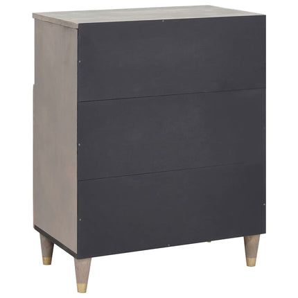 Sideboard Grå och Guld 60 x 33 x 75 cm Massivt mangoträ