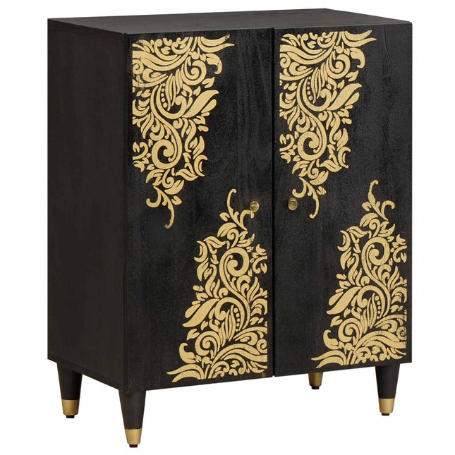 Sideboard Svart 60 x 33 x 75 cm Massivt mangoträ
