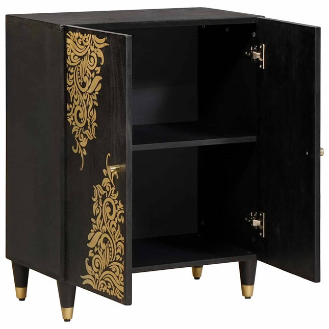 Sideboard Svart 60 x 33 x 75 cm Massivt mangoträ