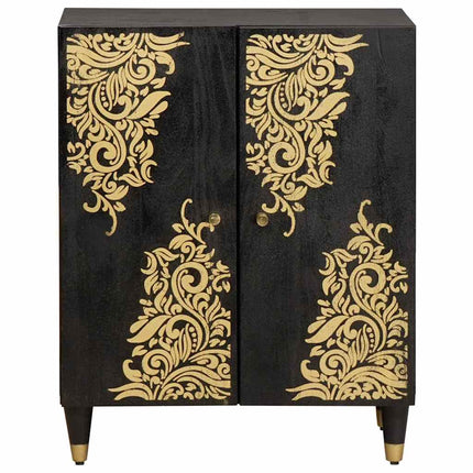 Sideboard Svart 60 x 33 x 75 cm Massivt mangoträ