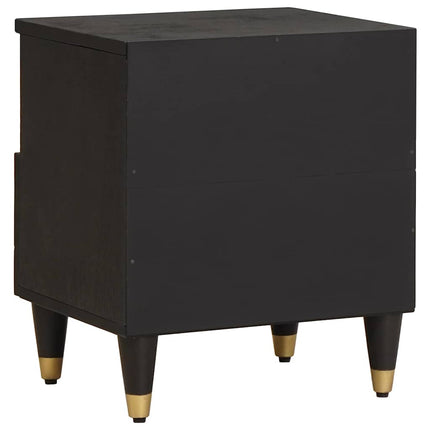 Nattduksbord 2 pcs Svart 40 x 33 x 46 cm Massivt mangoträ