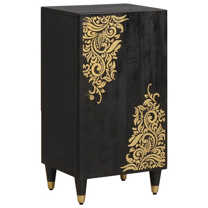 Sideboard med hylla Svart 40 x 33 x 75 cm Massivt mangoträ