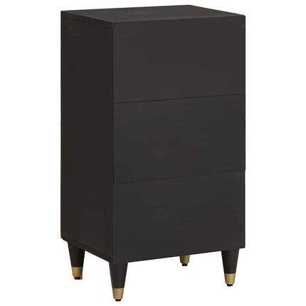 Sideboard med hylla Svart 40 x 33 x 75 cm Massivt mangoträ