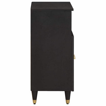Sideboard med hylla Svart 60 x 33 x 75 cm Massivt mangoträ