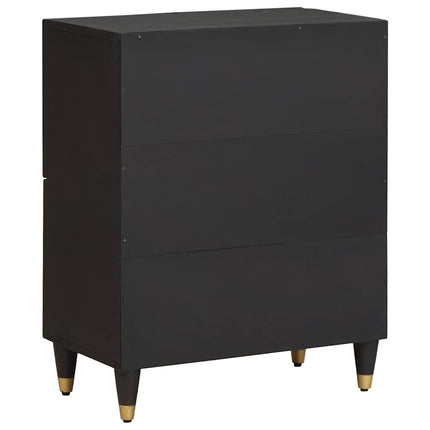 Sideboard med hylla Svart 60 x 33 x 75 cm Massivt mangoträ