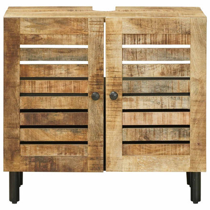 Diskbänksskåp Brun och svart 62 x 33 x 58 cm Massivt mangoträ