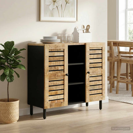 Förvaringsskåp Naturlig 90 x 33 x 75 cm Massivt mangoträ