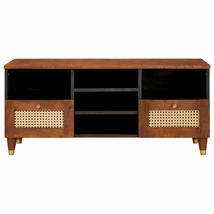 TV-skåp med låda Brun 100 x 33,5 x 46 cm Massivt mangoträ