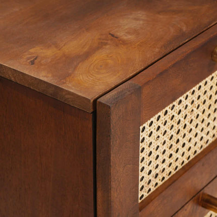 Sideboard med låda Brun 40 x 33,5 x 75 cm Massivt mangoträ