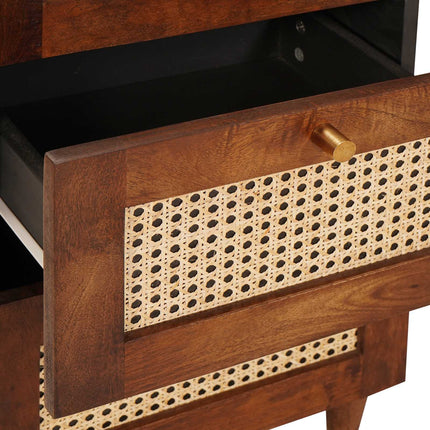 Sideboard med låda Brun 40 x 33,5 x 75 cm Massivt mangoträ