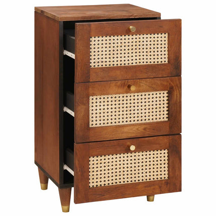 Sideboard med låda Brun 40 x 33,5 x 75 cm Massivt mangoträ