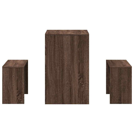 Matbord och bänkset 3 delar i konstruerat trä