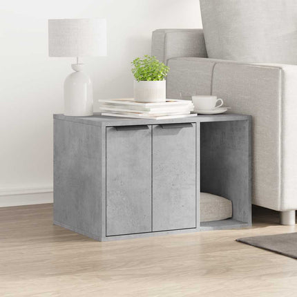 Skåp för kattlåda betonggrå 60x40x40 cm konstruerat trä