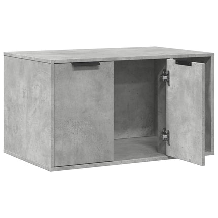 Skåp för kattlåda betonggrå 80x50x45 cm konstruerat trä