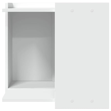 Skåp för kattlåda vit 53x53x51 cm konstruerat trä