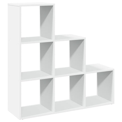 Rumsavdelare bokhylla 3 våningar vit 99x29x99 cm konstruerat trä