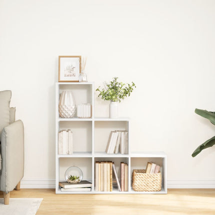 Rumsavdelare bokhylla 3 våningar vit 99x29x99 cm konstruerat trä