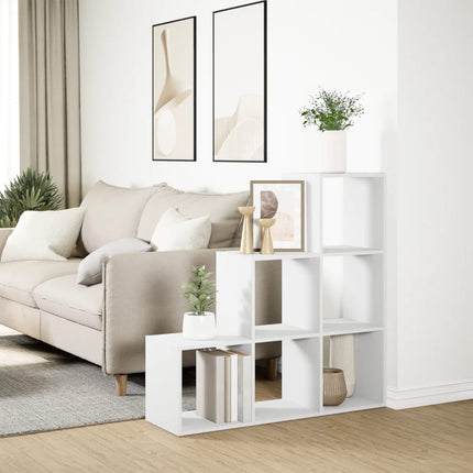 Rumsavdelare bokhylla 3 våningar vit 99x29x99 cm konstruerat trä